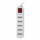 Alargador Eléctrico Macrotel 5 m 5 Posiciones Switch Blanco